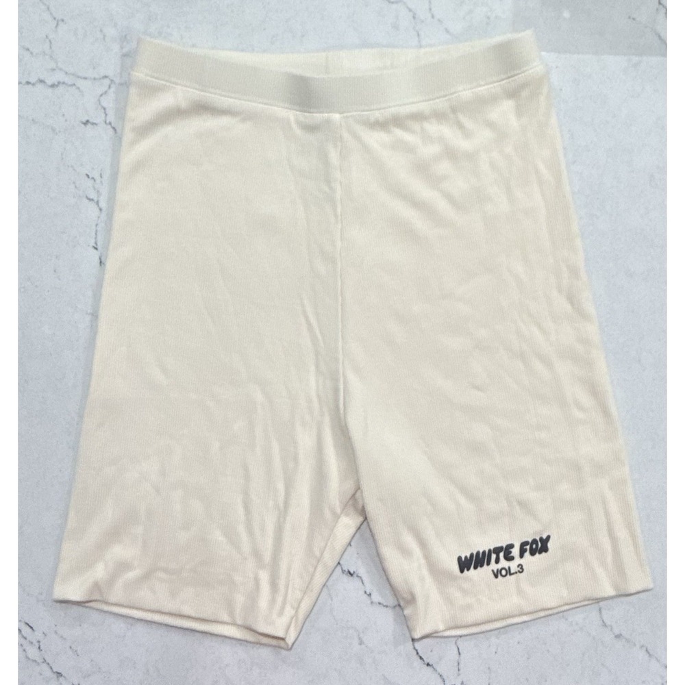 White Fox Butter Yellow Coffin High Rise Shorts Super Soft Comfy Size Medium